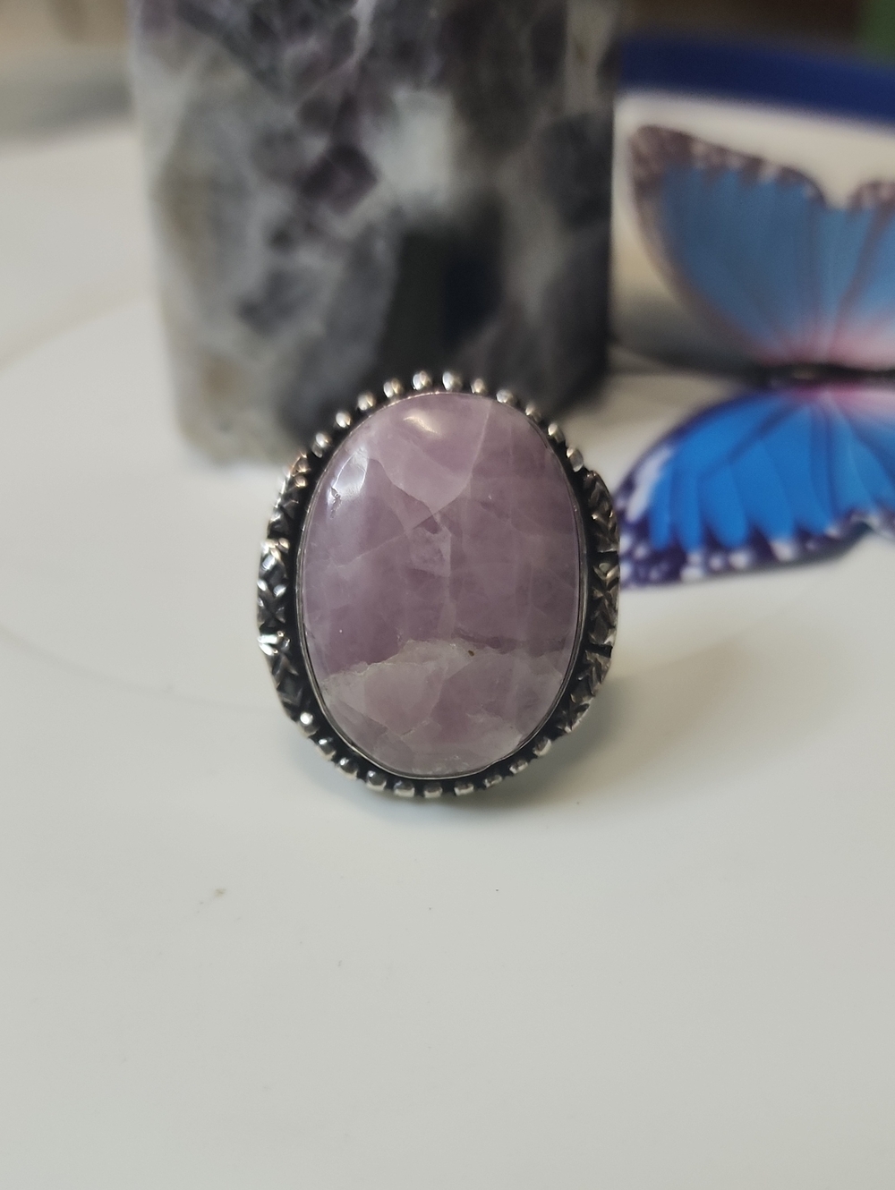 Oval Lavender Lepidolite Statement Ring